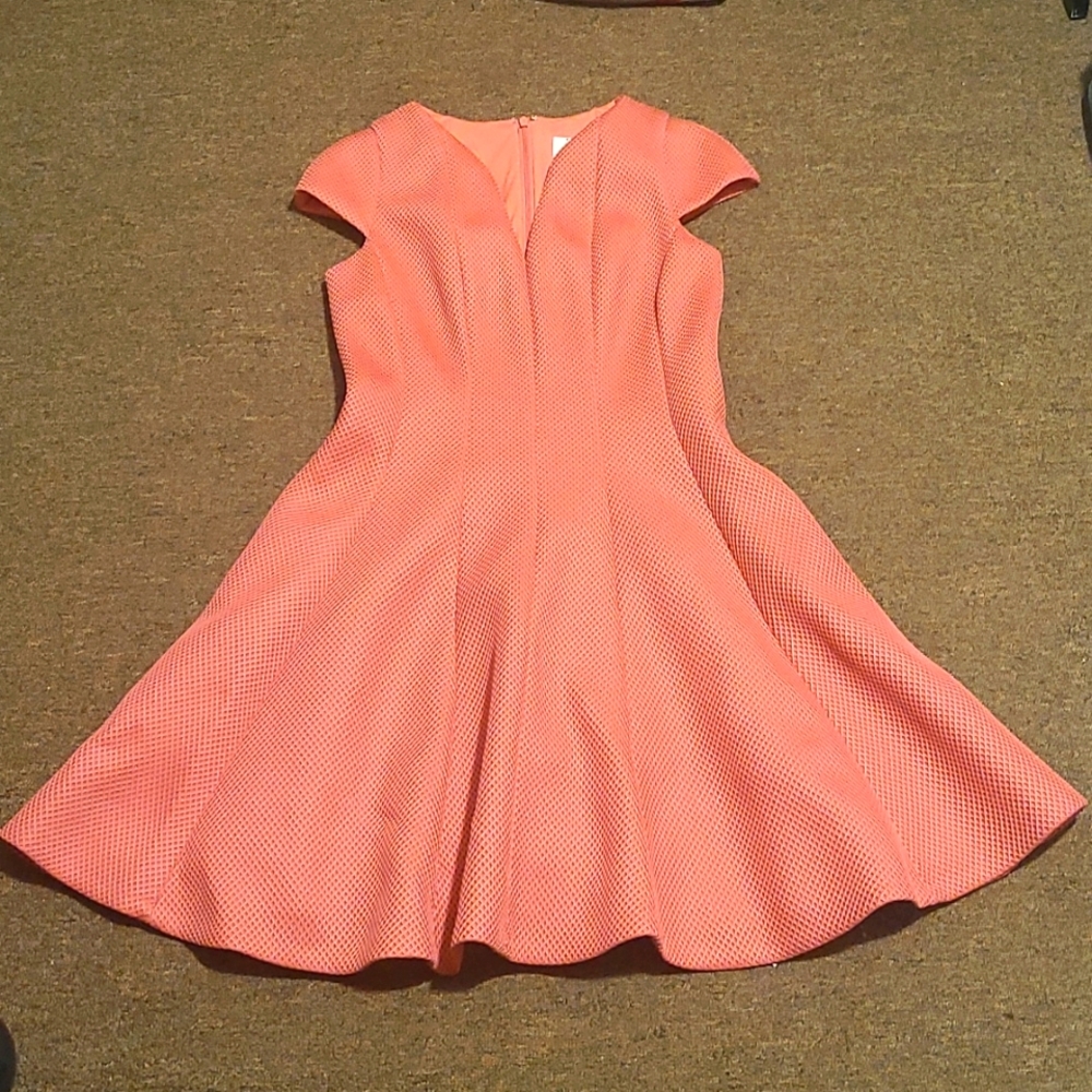 Julia Jordan Pink A Line Skater Dress Cap Sleeve Size 8